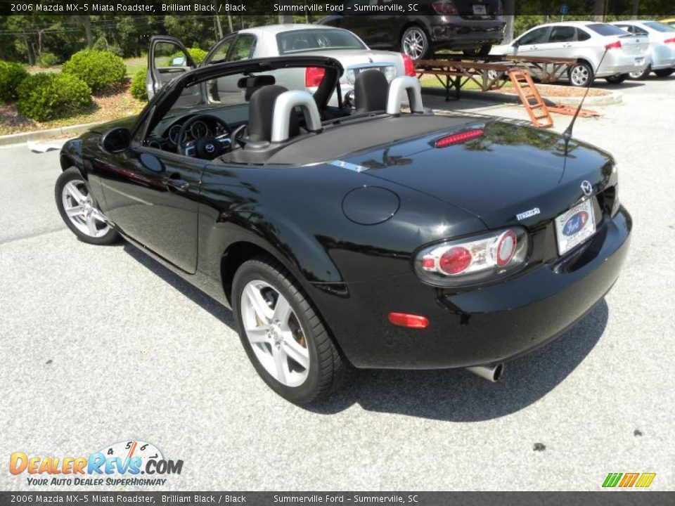 2006 Mazda MX-5 Miata Roadster Brilliant Black / Black Photo #10