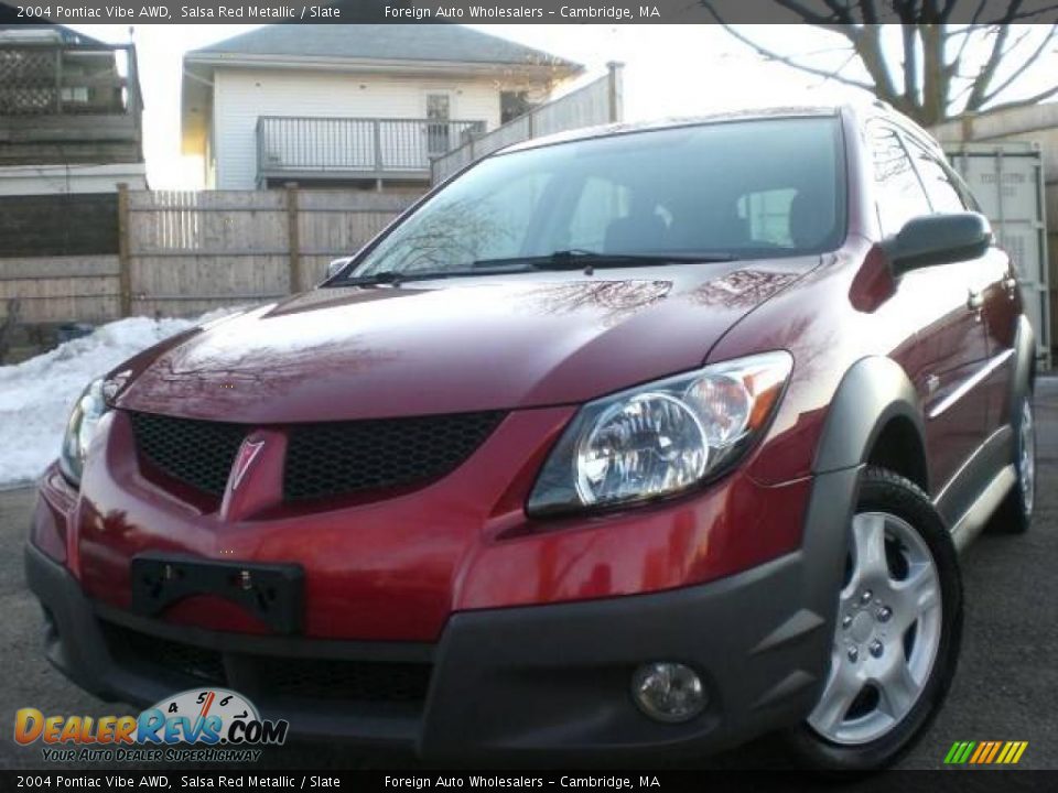 2004 Pontiac Vibe AWD Salsa Red Metallic / Slate Photo #11