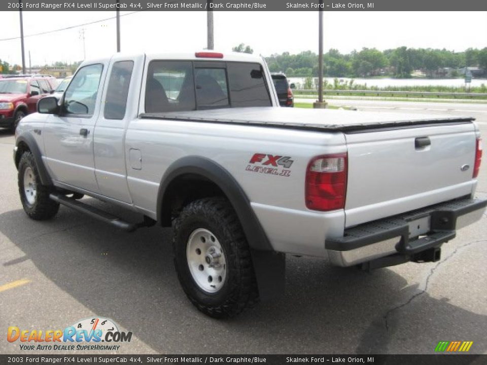 2003 Ford Ranger FX4 Level II SuperCab 4x4 Silver Frost Metallic / Dark Graphite/Blue Photo #5