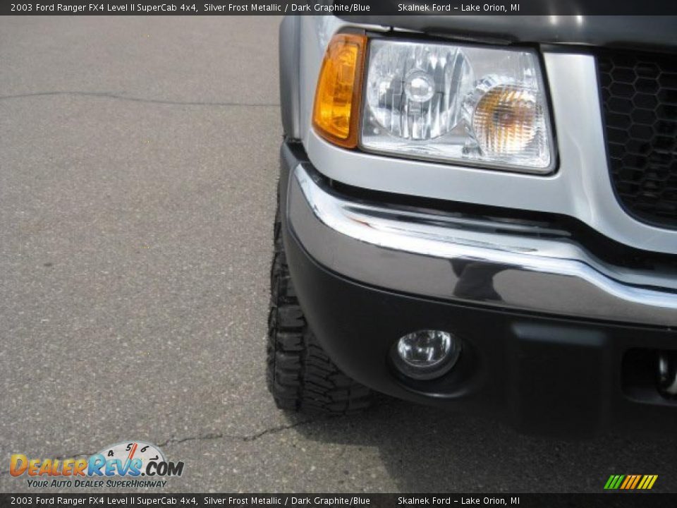 2003 Ford Ranger FX4 Level II SuperCab 4x4 Silver Frost Metallic / Dark Graphite/Blue Photo #12