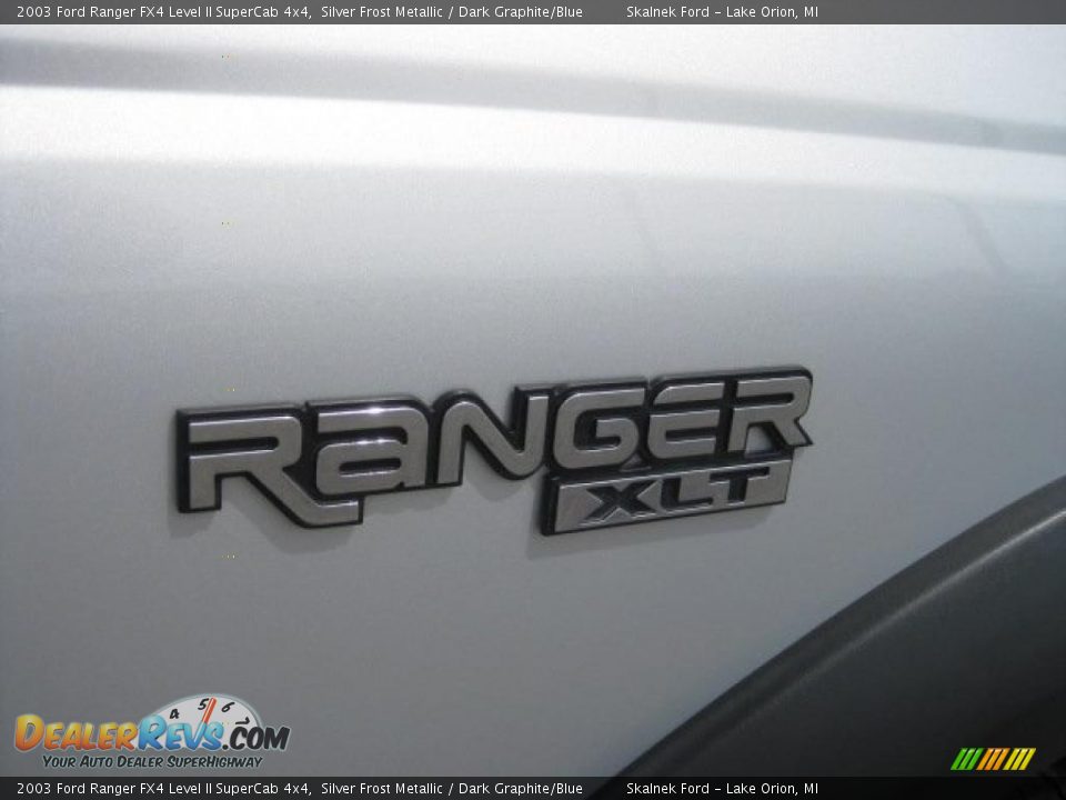 2003 Ford Ranger FX4 Level II SuperCab 4x4 Silver Frost Metallic / Dark Graphite/Blue Photo #15