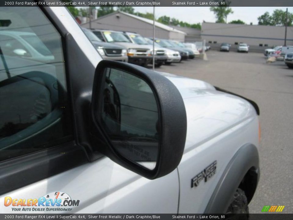 2003 Ford Ranger FX4 Level II SuperCab 4x4 Silver Frost Metallic / Dark Graphite/Blue Photo #16