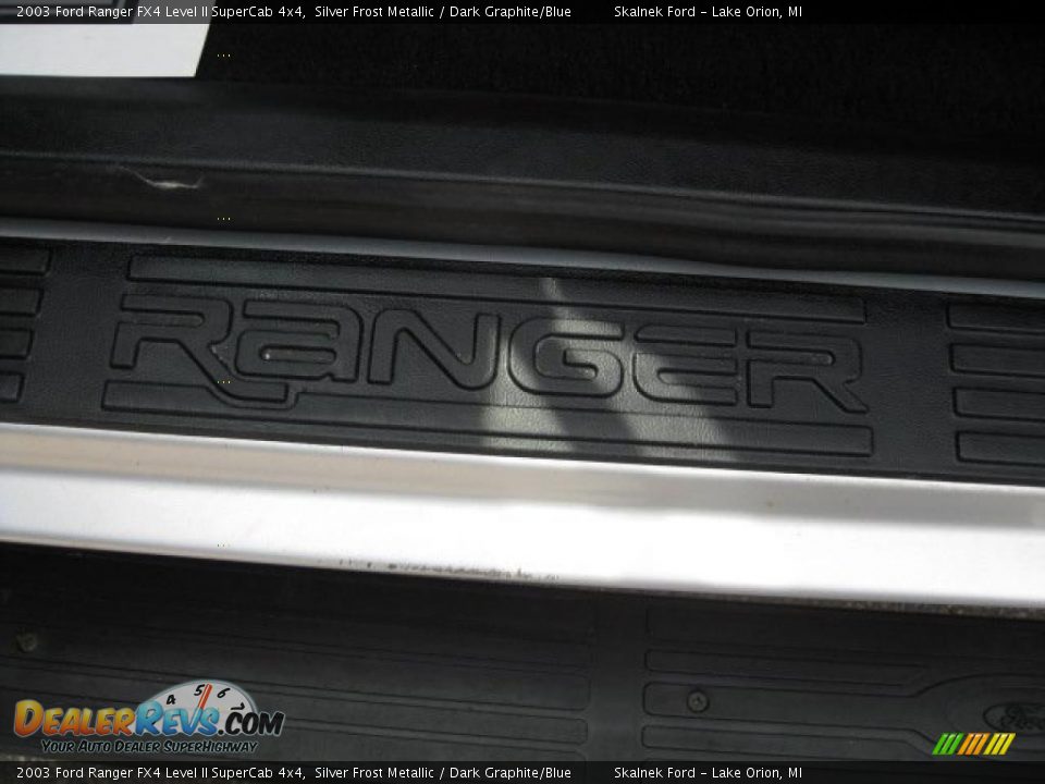 2003 Ford Ranger FX4 Level II SuperCab 4x4 Silver Frost Metallic / Dark Graphite/Blue Photo #27