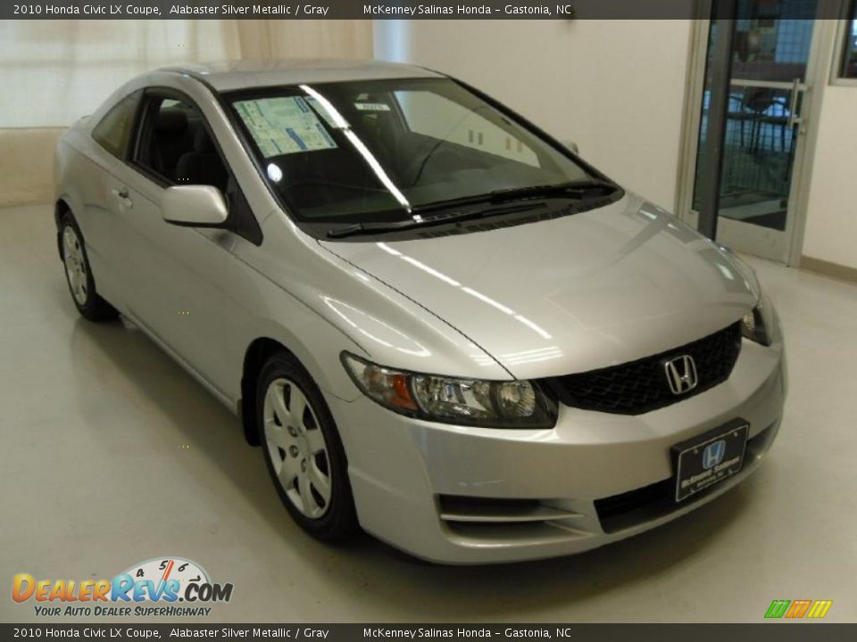 2010 Honda Civic LX Coupe Alabaster Silver Metallic / Gray Photo #5
