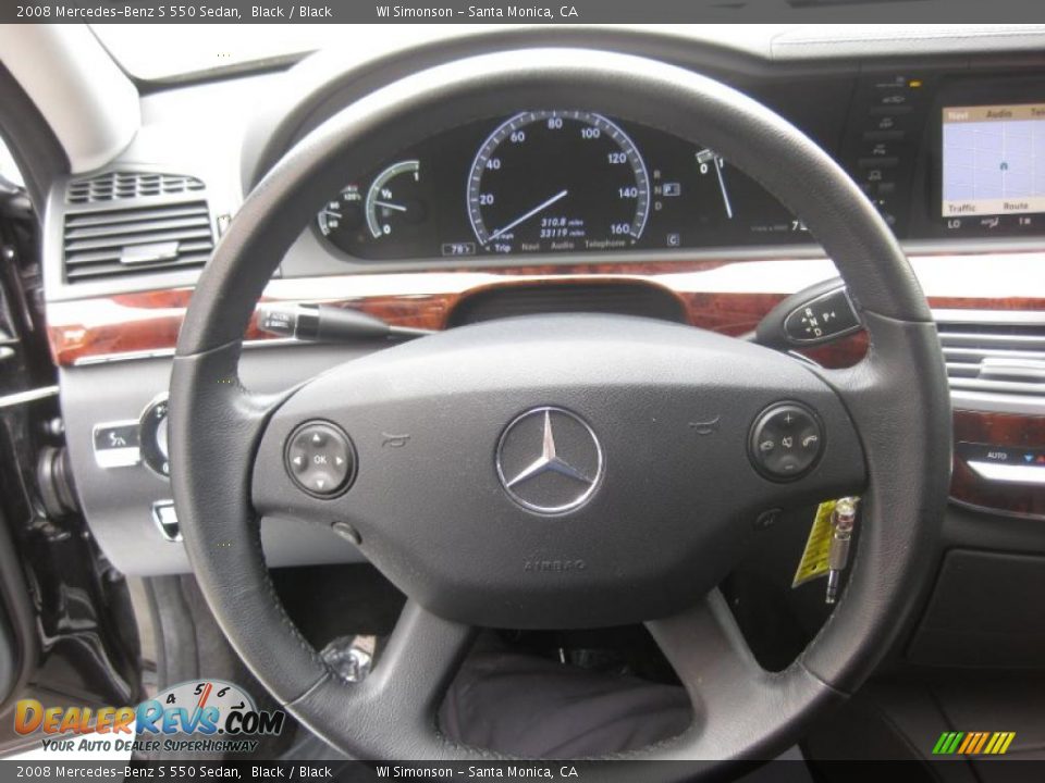 2008 Mercedes-Benz S 550 Sedan Black / Black Photo #16
