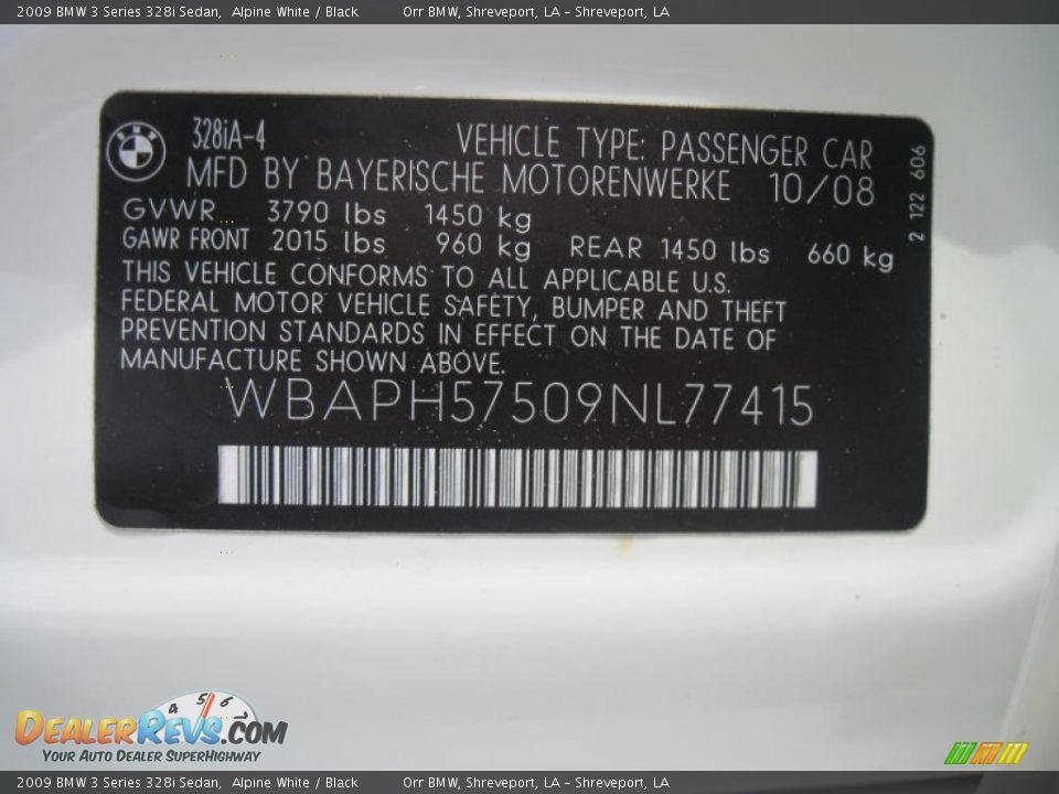 2009 BMW 3 Series 328i Sedan Alpine White / Black Photo #13