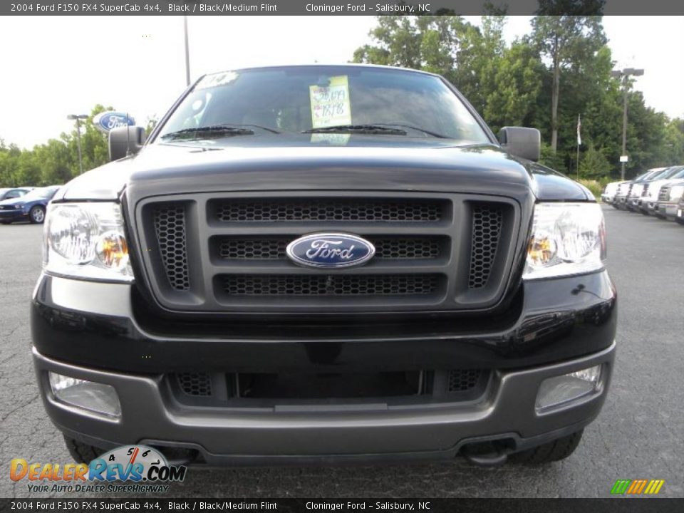 2004 Ford F150 FX4 SuperCab 4x4 Black / Black/Medium Flint Photo #7