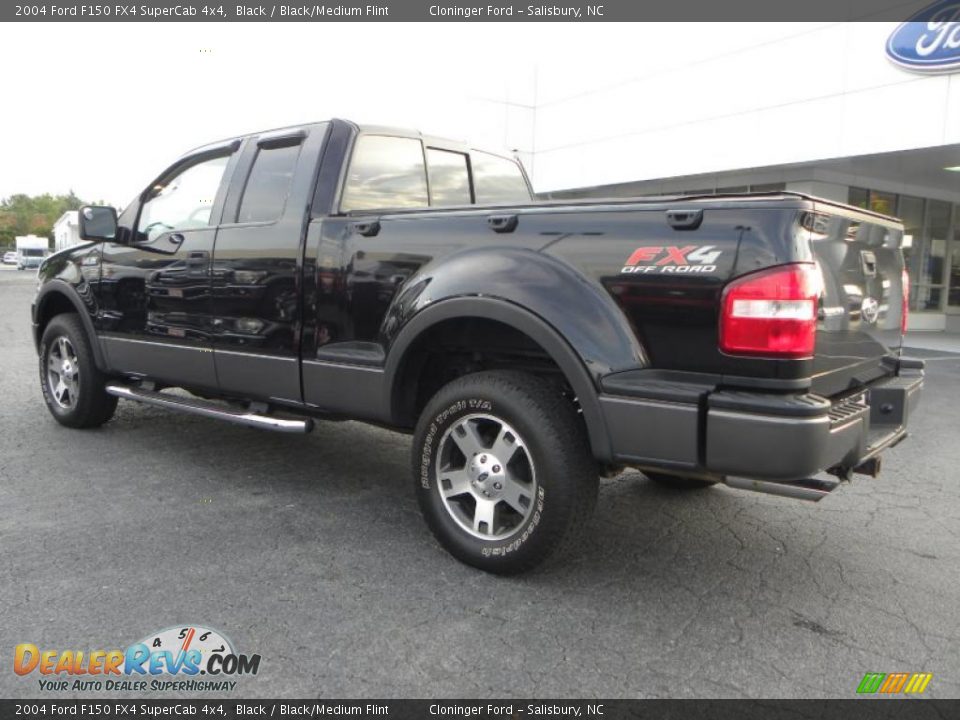 2004 Ford F150 FX4 SuperCab 4x4 Black / Black/Medium Flint Photo #29