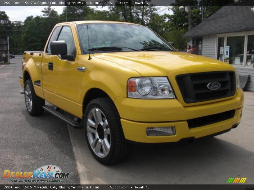 2004 Ford F150 STX Regular Cab Blazing Yellow / Dark Flint Photo #2