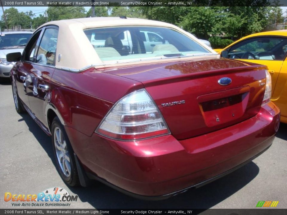 2008 Ford Taurus SEL Merlot Metallic / Medium Light Stone Photo #4