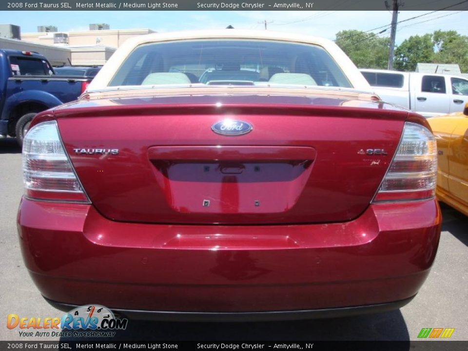 2008 Ford Taurus SEL Merlot Metallic / Medium Light Stone Photo #5