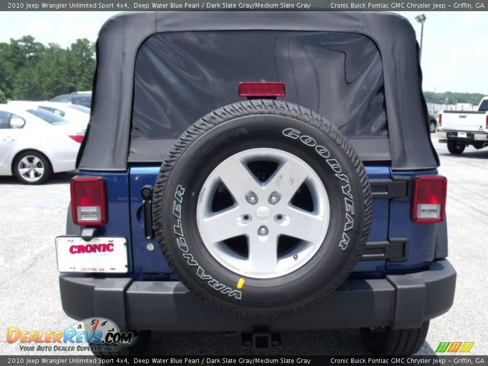 2010 Jeep Wrangler Unlimited Sport 4x4 Deep Water Blue Pearl / Dark Slate Gray/Medium Slate Gray Photo #7