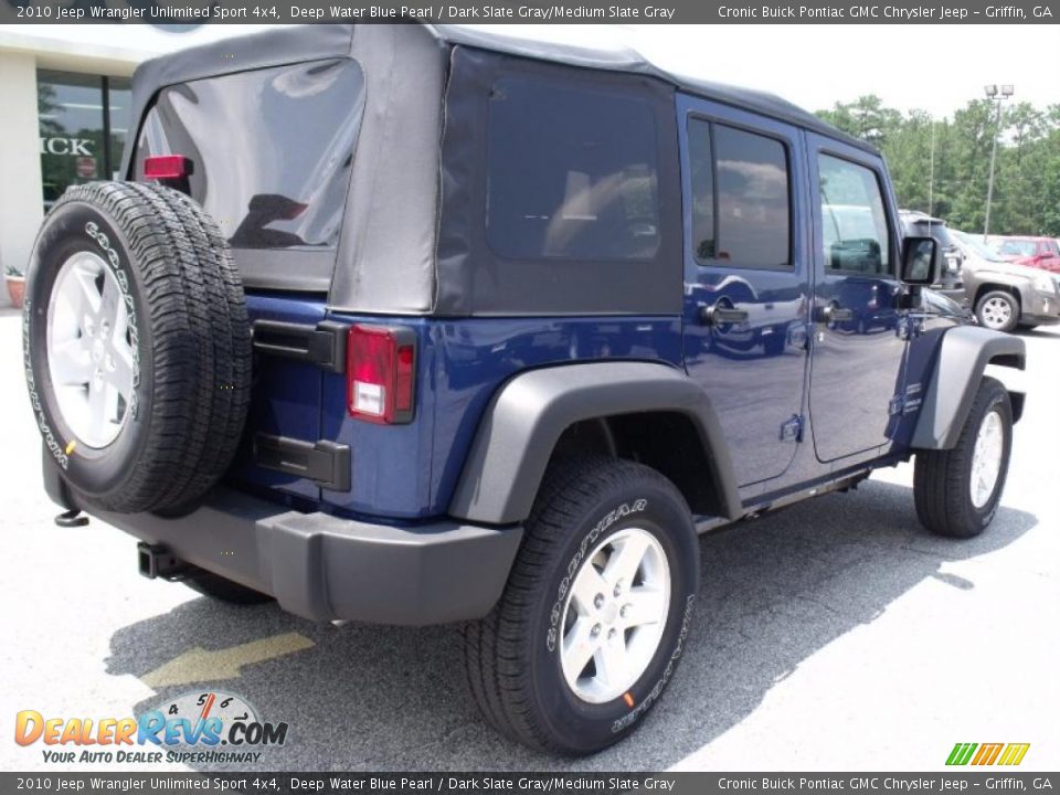 2010 Jeep Wrangler Unlimited Sport 4x4 Deep Water Blue Pearl / Dark Slate Gray/Medium Slate Gray Photo #8