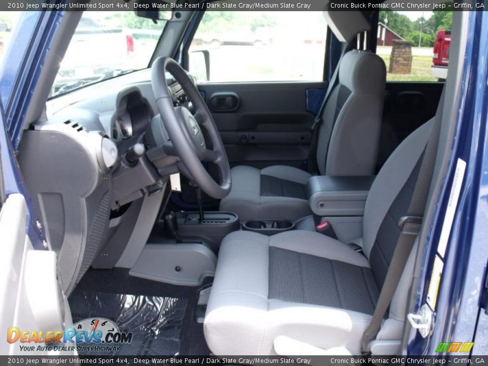 2010 Jeep Wrangler Unlimited Sport 4x4 Deep Water Blue Pearl / Dark Slate Gray/Medium Slate Gray Photo #12
