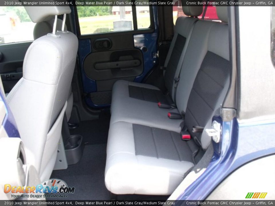 2010 Jeep Wrangler Unlimited Sport 4x4 Deep Water Blue Pearl / Dark Slate Gray/Medium Slate Gray Photo #13