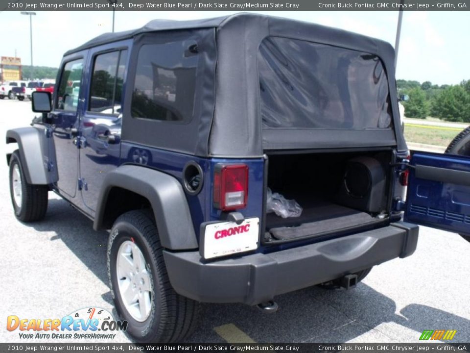 2010 Jeep Wrangler Unlimited Sport 4x4 Deep Water Blue Pearl / Dark Slate Gray/Medium Slate Gray Photo #14