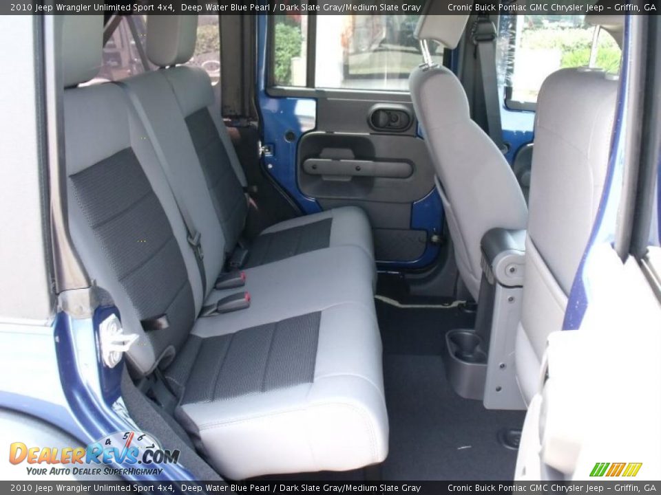 2010 Jeep Wrangler Unlimited Sport 4x4 Deep Water Blue Pearl / Dark Slate Gray/Medium Slate Gray Photo #15