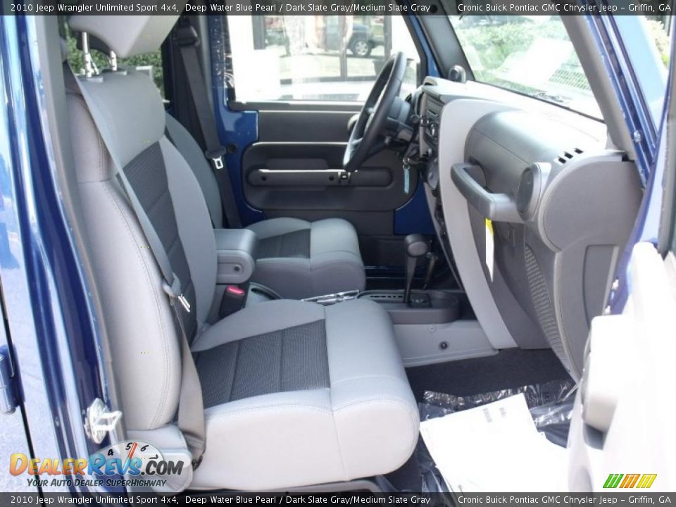 2010 Jeep Wrangler Unlimited Sport 4x4 Deep Water Blue Pearl / Dark Slate Gray/Medium Slate Gray Photo #16