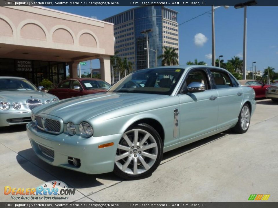 2008 Jaguar XJ Vanden Plas Seafrost Metallic / Champagne/Mocha Photo #10