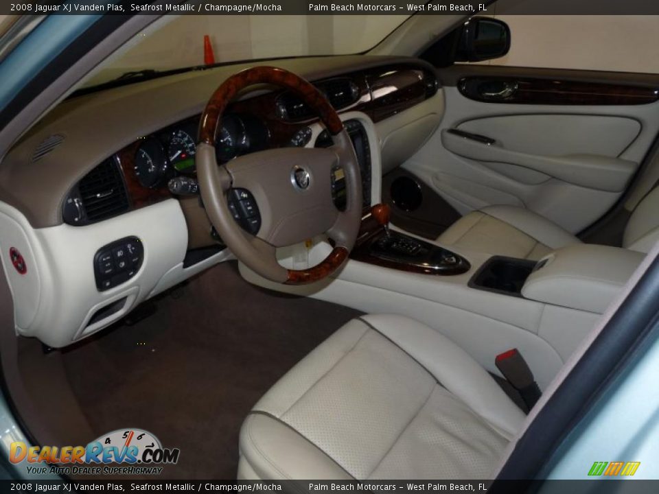 2008 Jaguar XJ Vanden Plas Seafrost Metallic / Champagne/Mocha Photo #18