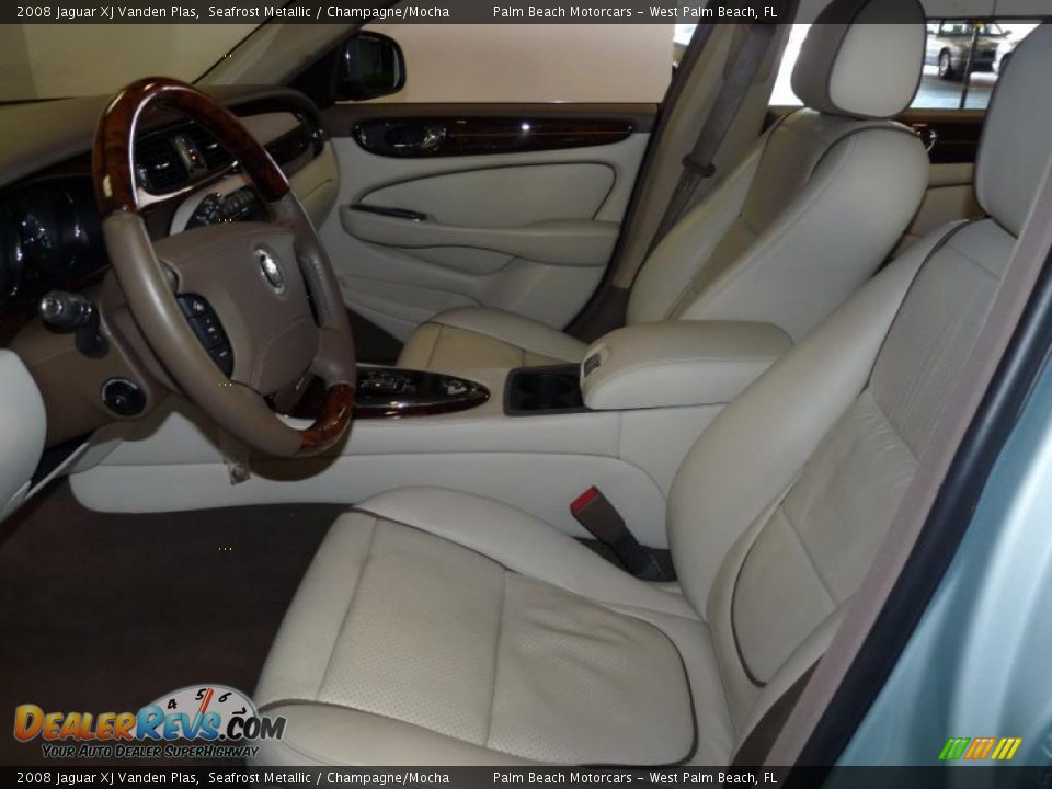 2008 Jaguar XJ Vanden Plas Seafrost Metallic / Champagne/Mocha Photo #20