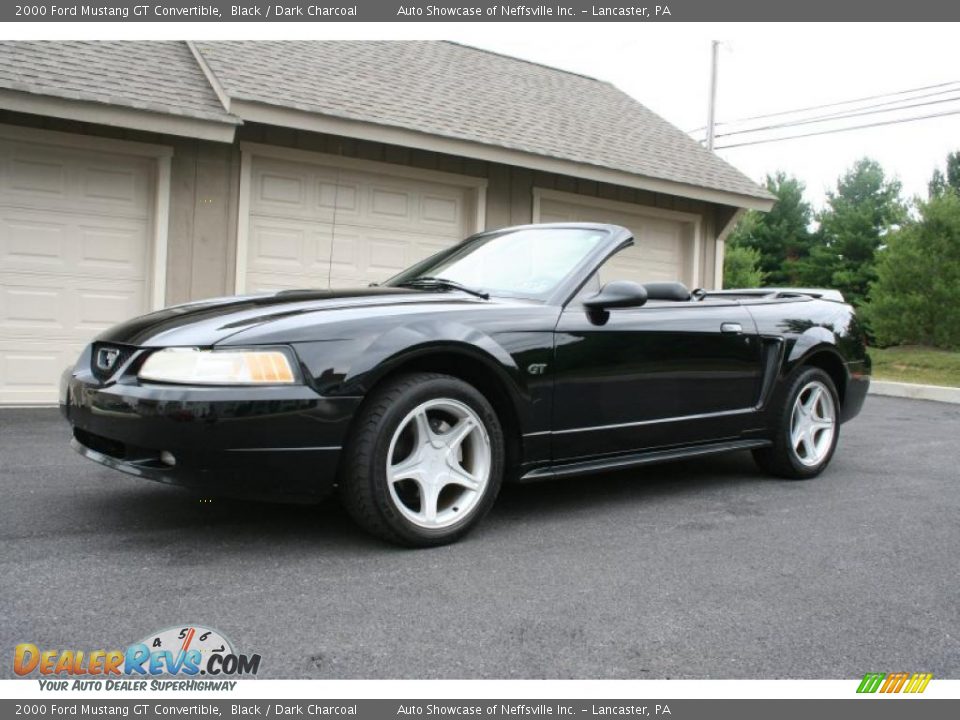 2000 Ford Mustang GT Convertible Black / Dark Charcoal Photo #1
