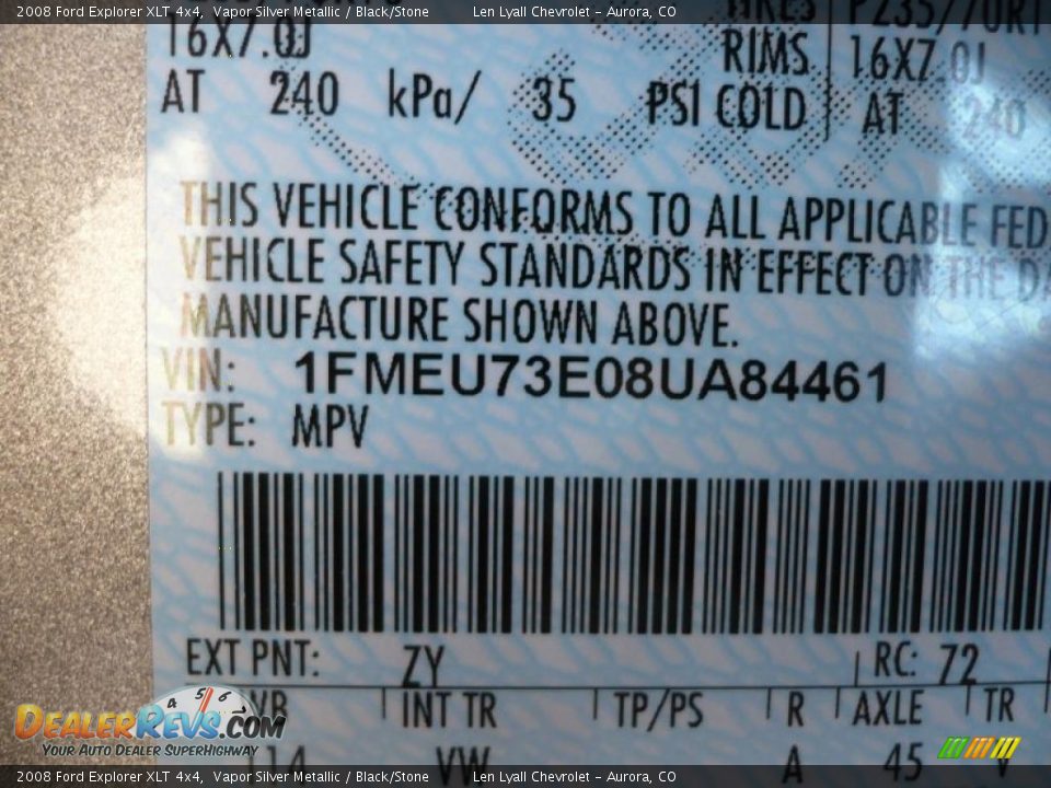 2008 Ford Explorer XLT 4x4 Vapor Silver Metallic / Black/Stone Photo #32