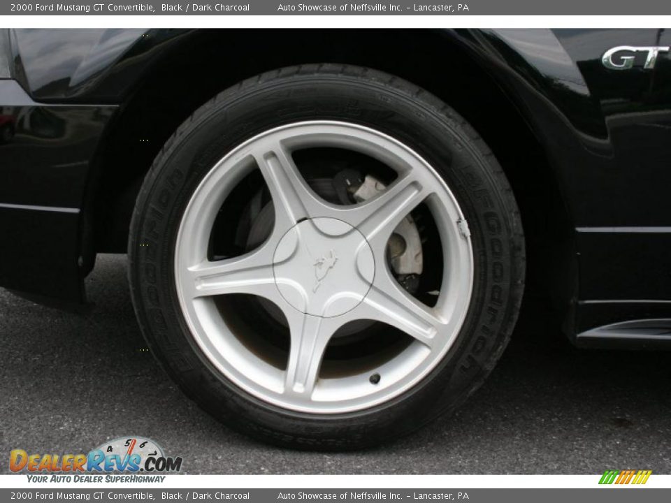2000 Ford Mustang GT Convertible Black / Dark Charcoal Photo #12