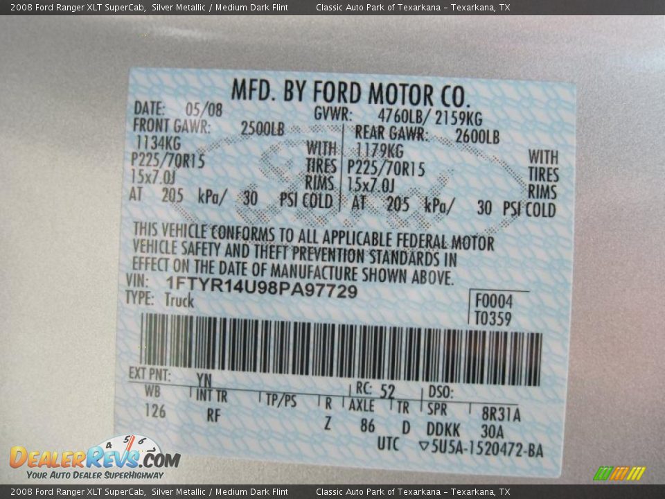 2008 Ford Ranger XLT SuperCab Silver Metallic / Medium Dark Flint Photo #12