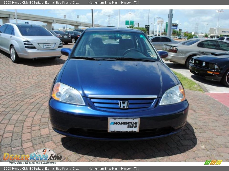 2003 Honda Civic EX Sedan Eternal Blue Pearl / Gray Photo #2