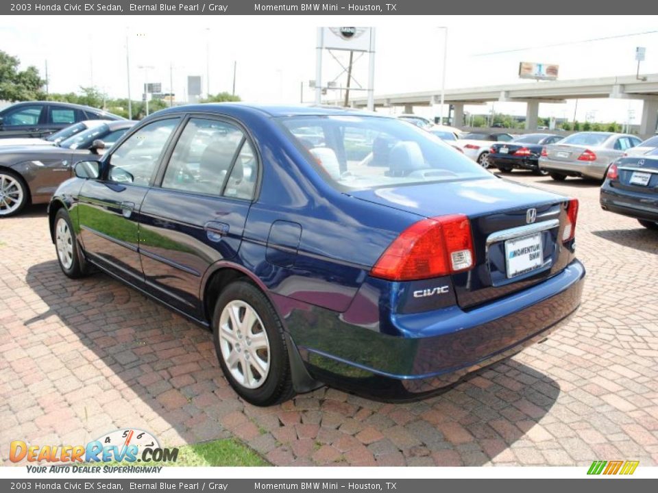 2003 Honda Civic EX Sedan Eternal Blue Pearl / Gray Photo #5