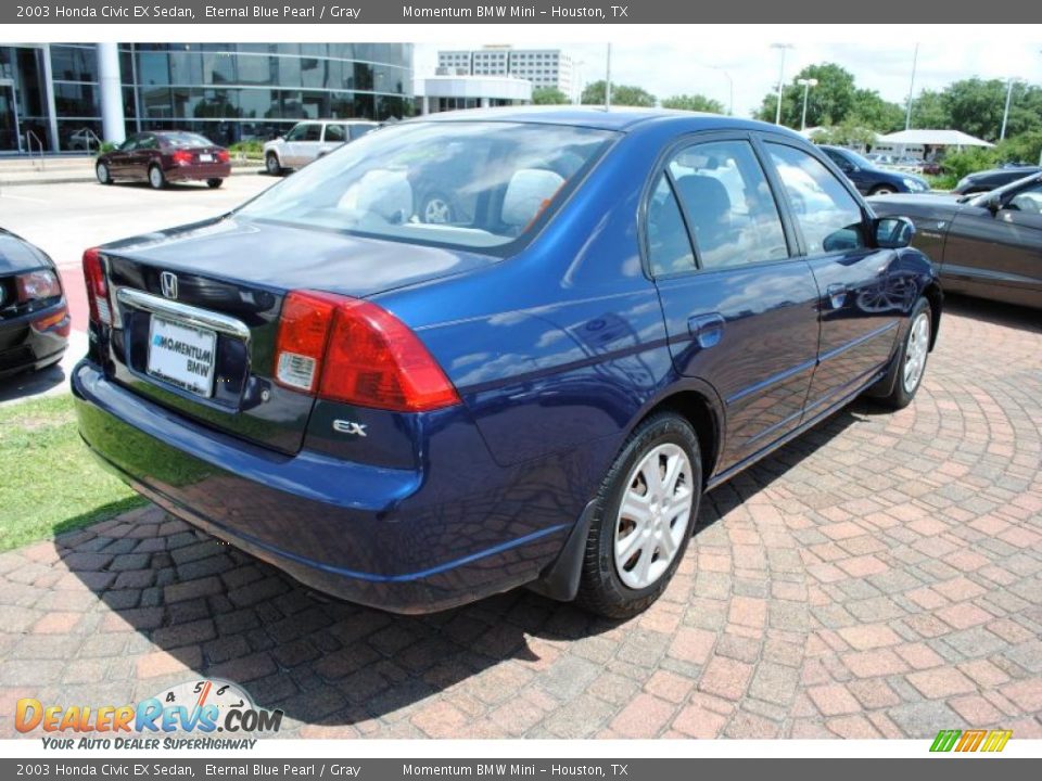 2003 Honda Civic EX Sedan Eternal Blue Pearl / Gray Photo #7