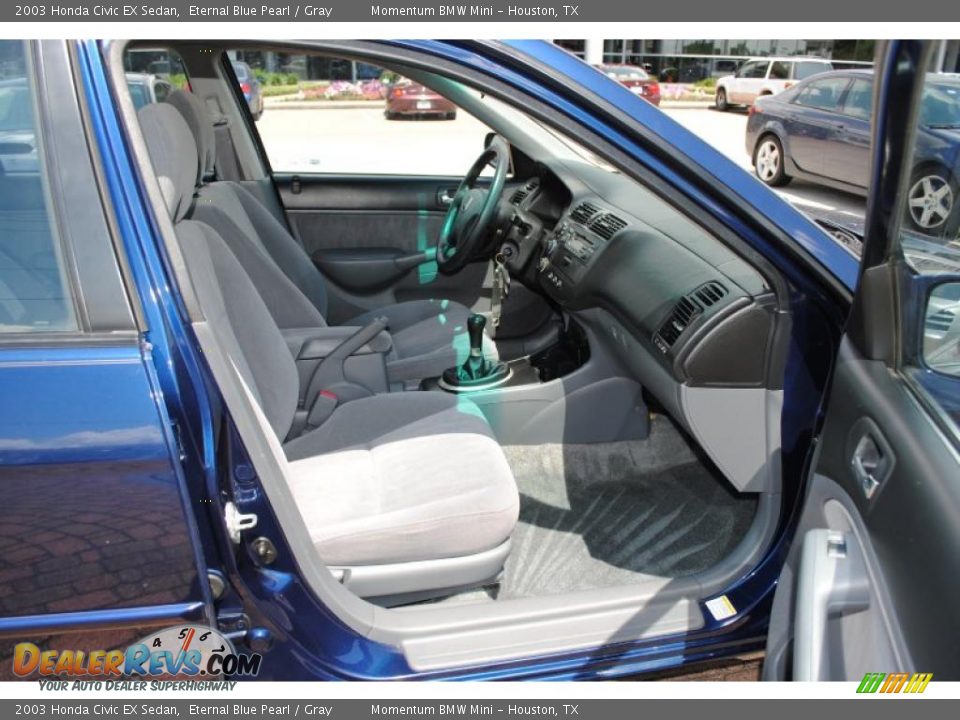 2003 Honda Civic EX Sedan Eternal Blue Pearl / Gray Photo #9