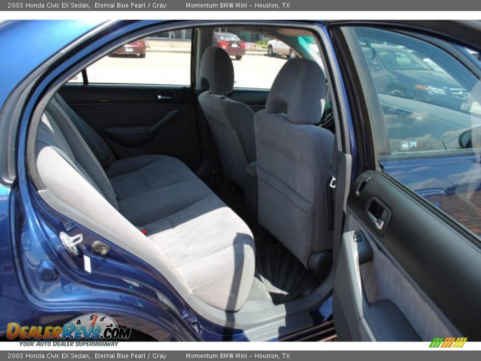 2003 Honda Civic EX Sedan Eternal Blue Pearl / Gray Photo #10