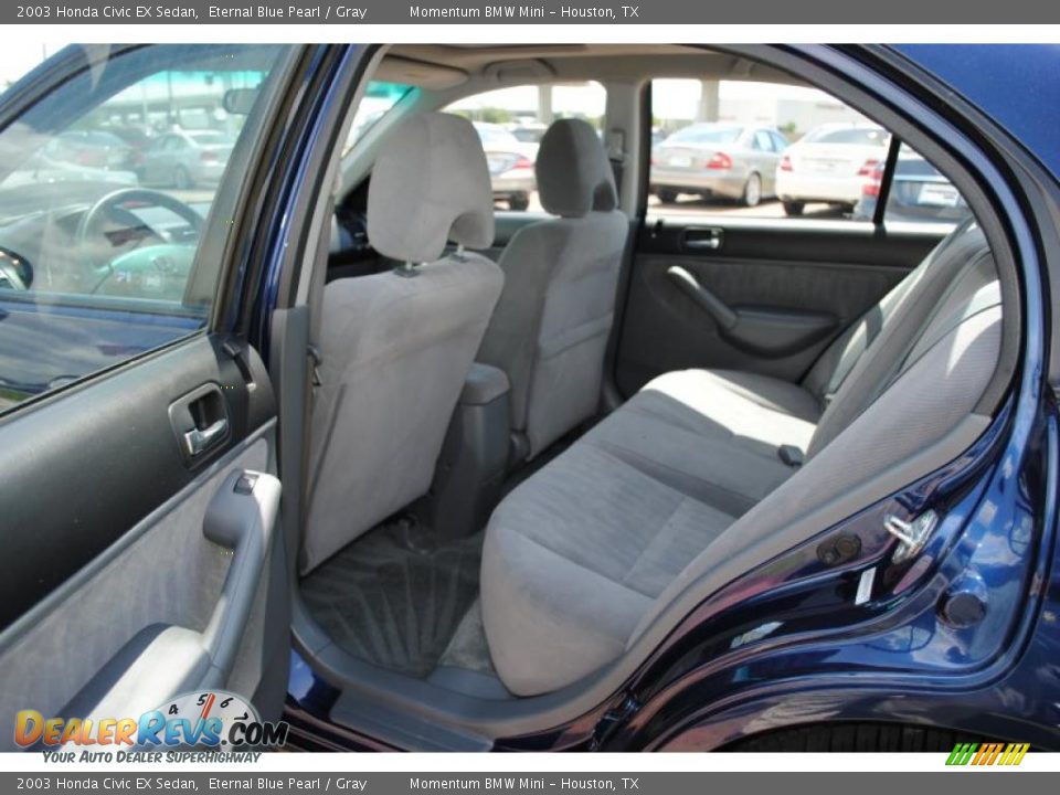 2003 Honda Civic EX Sedan Eternal Blue Pearl / Gray Photo #12