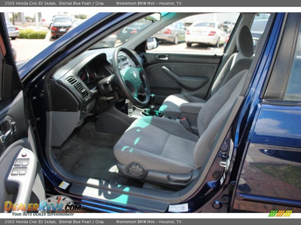 2003 Honda Civic EX Sedan Eternal Blue Pearl / Gray Photo #13