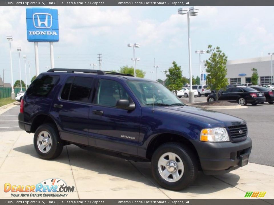 2005 Ford Explorer XLS Dark Blue Pearl Metallic / Graphite Photo #3