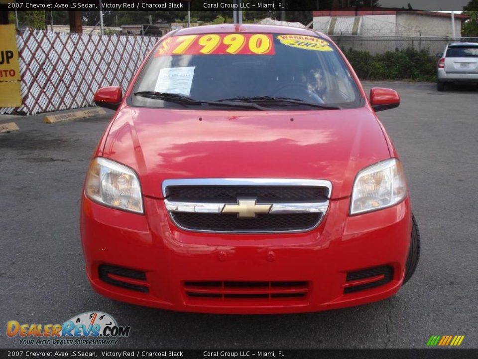 2007 Chevrolet Aveo LS Sedan Victory Red / Charcoal Black Photo #2