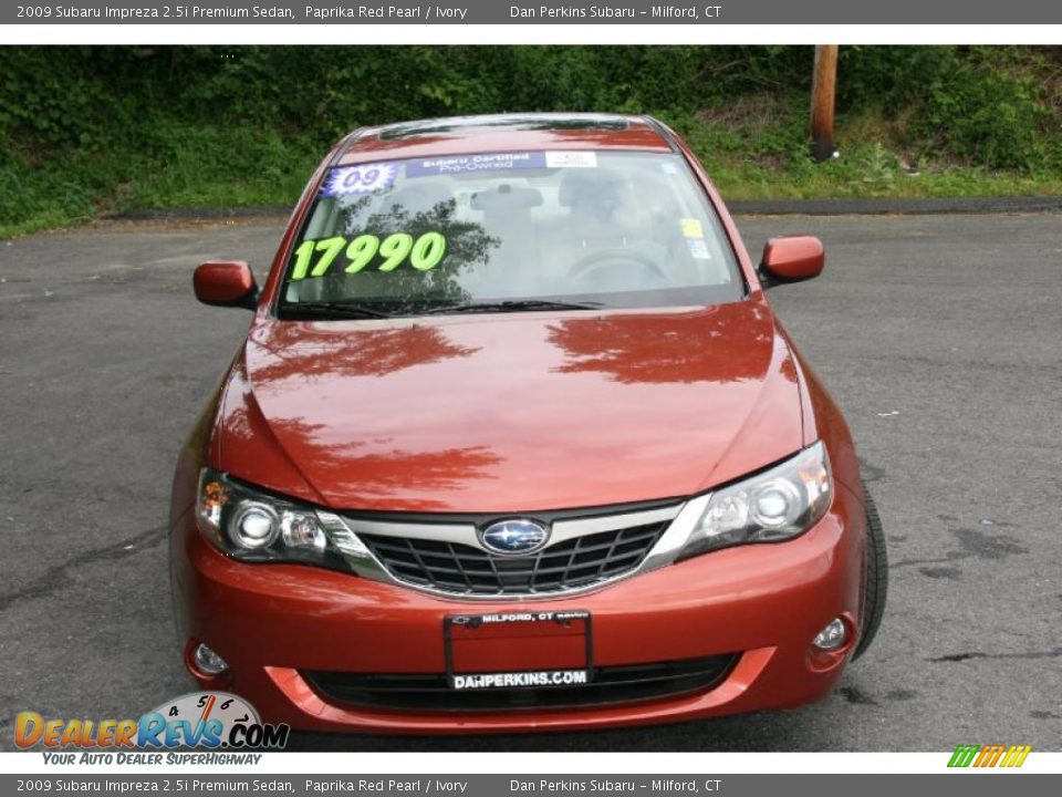 2009 Subaru Impreza 2.5i Premium Sedan Paprika Red Pearl / Ivory Photo #2