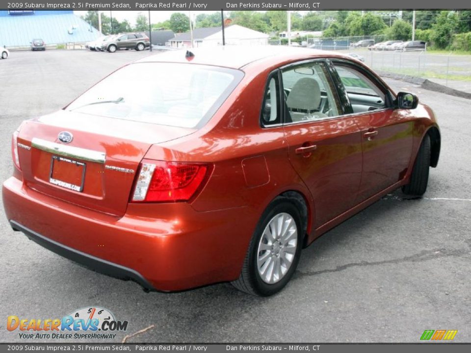 2009 Subaru Impreza 2.5i Premium Sedan Paprika Red Pearl / Ivory Photo #5