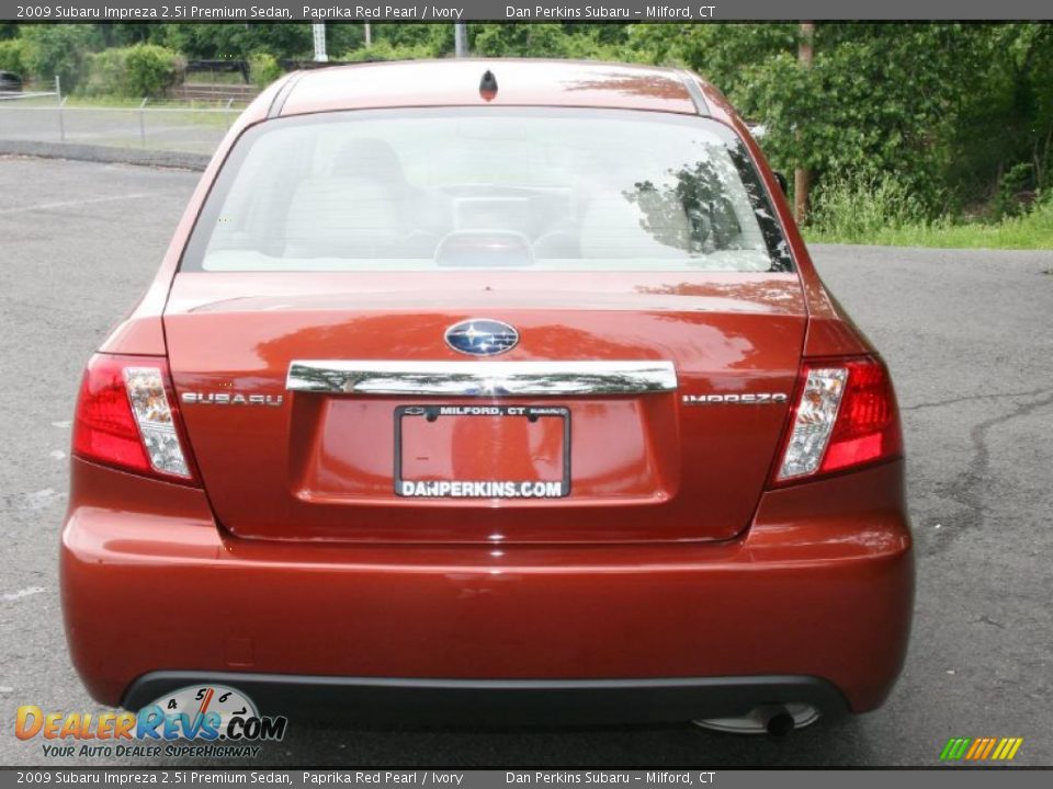 2009 Subaru Impreza 2.5i Premium Sedan Paprika Red Pearl / Ivory Photo #6