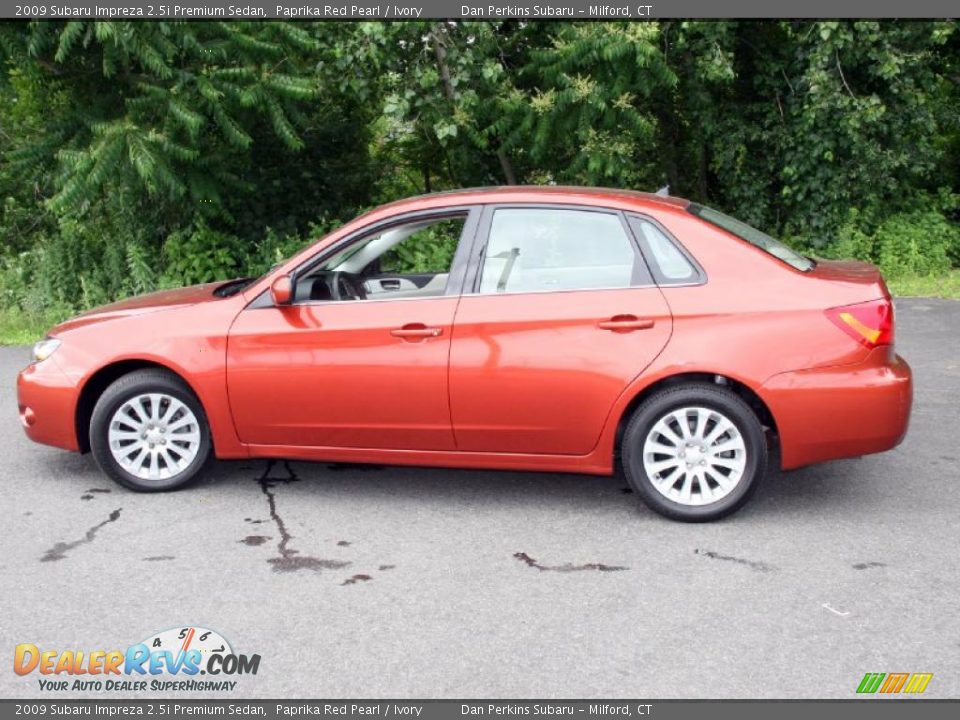 2009 Subaru Impreza 2.5i Premium Sedan Paprika Red Pearl / Ivory Photo #9