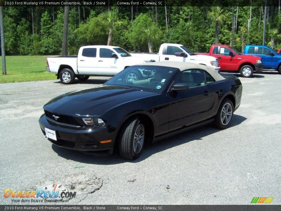 2010 Ford Mustang V6 Premium Convertible Black / Stone Photo #1