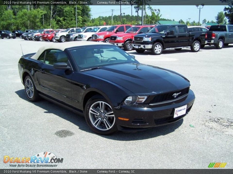2010 Ford Mustang V6 Premium Convertible Black / Stone Photo #3