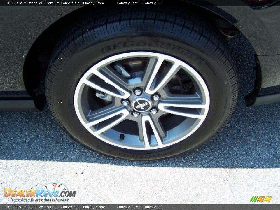 2010 Ford Mustang V6 Premium Convertible Black / Stone Photo #9