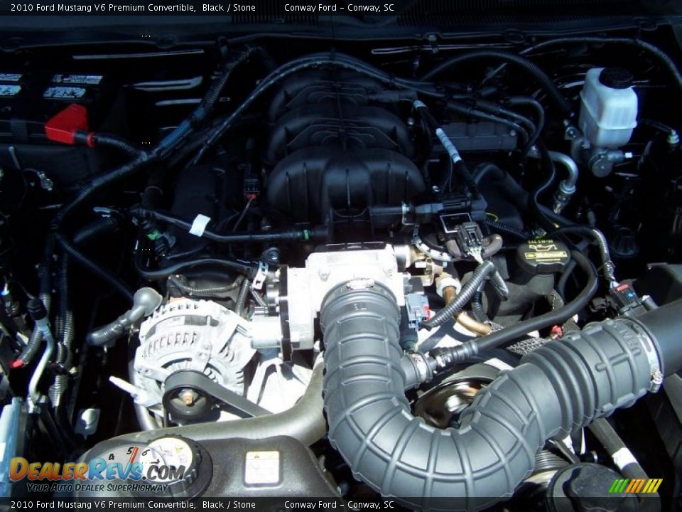 2010 Ford Mustang V6 Premium Convertible Black / Stone Photo #12