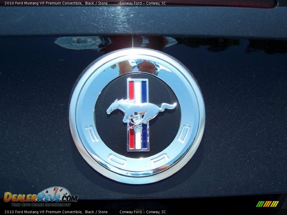 2010 Ford Mustang V6 Premium Convertible Black / Stone Photo #14