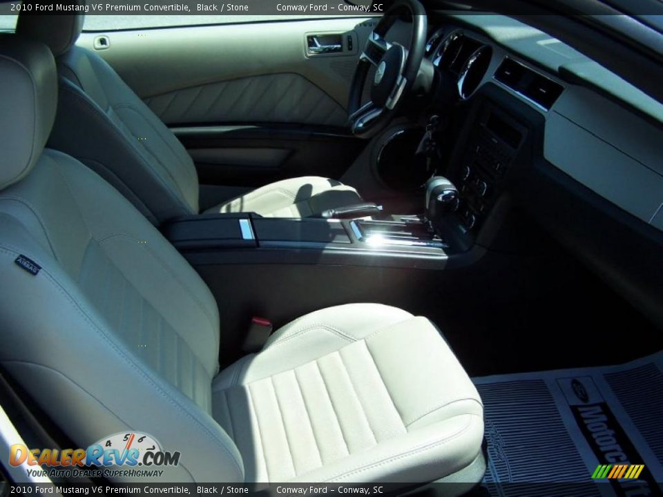 2010 Ford Mustang V6 Premium Convertible Black / Stone Photo #17
