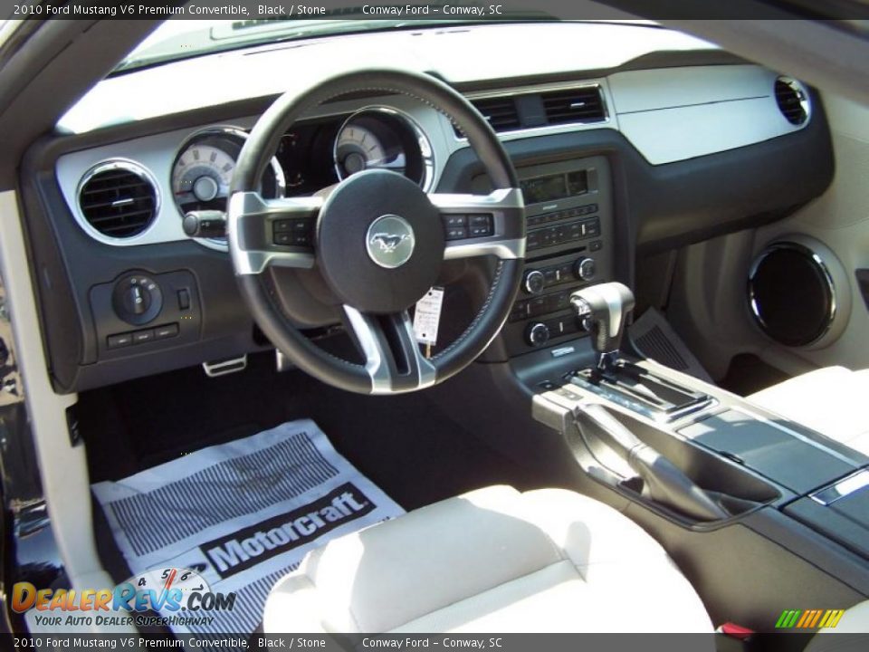 2010 Ford Mustang V6 Premium Convertible Black / Stone Photo #21