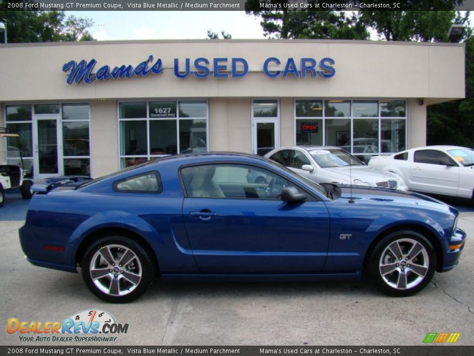 2008 Ford Mustang GT Premium Coupe Vista Blue Metallic / Medium Parchment Photo #1